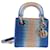 Christian Dior Mini sac Lady Dior en alligator nacre bleu Cuirs exotiques  ref.1283493