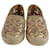 Tory Burch Gold/Natural Leather And Mesh Embroidered Rhea Leaf Espadrille Flats Golden  ref.1283535
