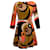 Vintage negro y multicolor Emilio Pucci terciopelo estampado abstracto vestido tamaño EE.UU. 14  ref.1283555