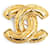 Broche matelassée Chanel CC dorée Métal  ref.1283575