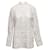 Chloé White & Gold Chloe Grid Print Button-Up Top Size FR 40 Synthetic  ref.1283614