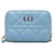Bolsa para moedas em couro Dior Cannage azul  ref.1283630