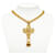 Collar con colgante de cruz Chanel de oro Dorado Chapado en oro  ref.1283671