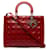 Red Dior Large Patent Cannage Lady Dior Satchel Leather  ref.1283678