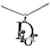 Collar plateado con dije de logotipo Dior Plata Plata  ref.1283679