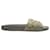 Sandali scorrevoli con catena Chanel color oliva. Taglia 39 Tela  ref.1283683