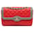 Bolso rojo con solapa de día bicolor Chanel Roja Cuero  ref.1283772
