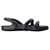 Autre Marque Kobarah Flat Negro Sandals - Camper - Synthetic - Black Leather Pony-style calfskin  ref.1283845