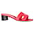 Hermès Sandalias Hermes Oasis Slide en cuero rojo Roja  ref.1284027