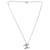 Collana con pendente CC impreziosito Chanel in metallo argentato Argento Metallico Argento  ref.1284030