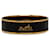 Hermès Hermes pulseira preta larga esmaltada Preto Dourado Metal Banhado a ouro Esmalte  ref.1284160