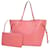 Louis Vuitton Neverfull MM Pink Leder  ref.1284519