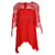 Alberta Ferretti Red Lace Transparent Shirt with Camisole  ref.1284552