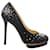 Zapatos de tacón de aguja negros con pedrería Dotty de Charlotte Olympia Lino  ref.1284583