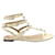 Sandalias planas de dedo en color blanco roto con tachuelas de Valentino Crudo Cuero  ref.1284600