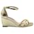 Stuart Weitzman Golden Wedges With Ankle Strap Leather  ref.1284619