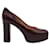 Gianvito Rossi Dark Brown/ Burgundy Block Heels with Platform Dark red Leather  ref.1284622