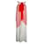 Robe plissée rouge et blanche Fendi Soie Multicolore  ref.1284634