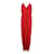 Autre Marque Contemporary Designer Misa Burgundy Long Halter Neck Dress Dark red Suede Polyester  ref.1284635
