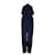 Autre Marque Macacão de designer contemporâneo em seda azul marinho com gola halter Elastano  ref.1284644