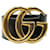 Schwarzer Gucci-Ledergürtel mit großer GG-Schnalle aus antikem Messing  ref.1284654