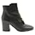 Chloé Chloe Black Ankle Boots with Gold-Tone Front Logo  ref.1284661