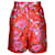 Msgm mensaje rosa, Pantalones cortos florales naranjas y plateados metalizados Poliéster  ref.1284665