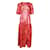 Autre Marque Vestido de estampa floral vermelho nunca totalmente vestido de designer contemporâneo Poliéster  ref.1284670