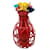 Louis Vuitton Diamond Vase By Marcel Wanders - 6 Colorful Origami Flowers Red Leather Steel Metal Glass  ref.1284672