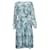Autre Marque Contemporary Designer Light Blue Floral Print Long Sleeve Dress Silk Polyester  ref.1284679