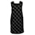 Autre Marque Vestido negro a cuadros de diseñador contemporáneo con detalles de piel de cordero Poliéster  ref.1284709