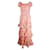 Autre Marque Contemporary Designer Eywasouls Coral Floral Cotton Tiered Maxi Dress  ref.1284738