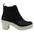 Autre Marque Zeitgenössische Designer-Stiefel aus schwarzem Leder mit weißem Plateauabsatz Gummi  ref.1284752