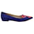 Sophia Webster Chaussures plates bleu royal - Papillon brodé orange fluo Suede  ref.1284757