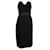 Donna Karan – Schwarzes trägerloses Kleid mit violettem Akzent Wolle Nylon  ref.1284781