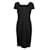 Vestido midi negro con detalle de encaje de Valentino Lana Elastano  ref.1284783