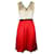 Marc Jacobs – Beiges und rotes Seidenkleid Mehrfarben Polyester  ref.1284800