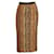 Falda midi marrón metalizada con cinturilla de cuero de Missoni Metálico Poliéster Lana Rayo  ref.1284810
