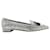Autre Marque Contemporary Designer Pointed Toe Glitter Silver Flats Silvery Leather  ref.1284830