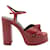 Sandales à plateforme en cuir nouées Bianca rouge foncé Saint Laurent  ref.1284883