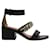 Sandales à talons blocs en cuir noir Givenchy avec chaîne argentée audacieuse Métal  ref.1284909