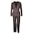Ensemble blazer et pantalon de costume en soie marron foncé Donna Karan Bronze  ref.1284918