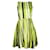 Oscar De La Renta Lime Green Striped Silk Dress  ref.1284925