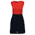 Céline Vestido Celine rojo y azul marino Roja Seda  ref.1284931