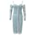 Dolce & Gabbana Vestido fruncido con hombros descubiertos Azul Suecia Elastano Nylon  ref.1284936