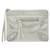 Balenciaga Minimonedero clásico de piel de cordero metalizada con cremallera Plata Cuero  ref.1284963