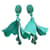 Boucles D'oreilles Pendantes Clip Turquoise Oscar De La Renta Métal Plastique  ref.1284988