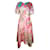 Peter Pilotto Vestido rosa floral assimétrico Sky Poppy Algodão  ref.1284997