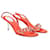 Rene Caovilla Zapatos destalonados con adorno de joya de satén rojo Roja Cuero  ref.1285016