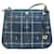 Loro Piana Leather And Suede Dark Blue Checked Shoulder Bag Navy blue Lambskin  ref.1285043
